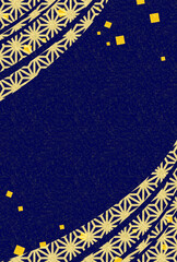 華やかな色合いの和風のフレーム・背景素材2（はがきサイズ）