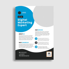 Corporate business flyer design, perfect for creative professional business, in Blue color, a4 flyer, Brochure design, advertise, flyer in A4