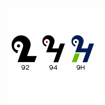 Simple abstract logo design 92, 94, 924, 9H
