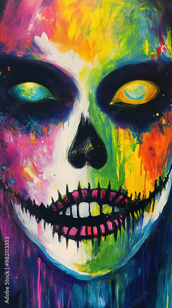 Canvas Prints Artistic LGBT Halloween Party with Creative Painting and Costumes  