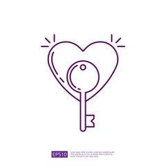 Key to Heart Icon, Love, Relationship, Unlock, Heart Icon, Simple, Minimalist, Vector