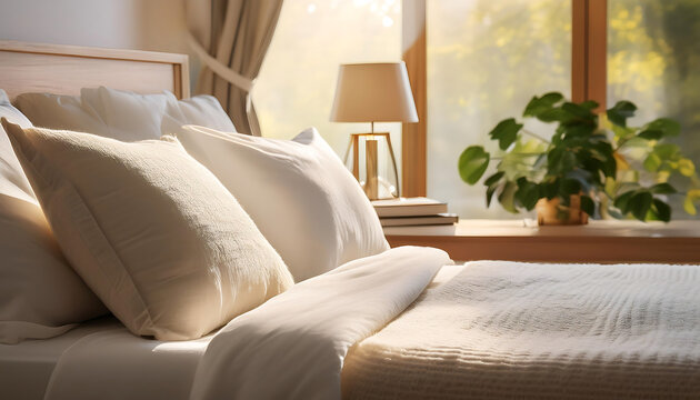  Gut schlafen A serene image that evokes a sense of rest and tranquility, featuring a cozy b_1(215)