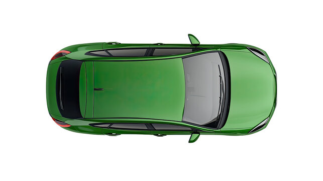 Car top view on white transparent background