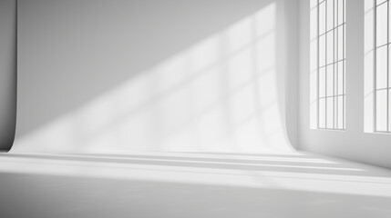 Obraz premium White gradient background with soft studio lighting, creating a clean and unobtrusive space ideal for showcasing product photography without any items present photo