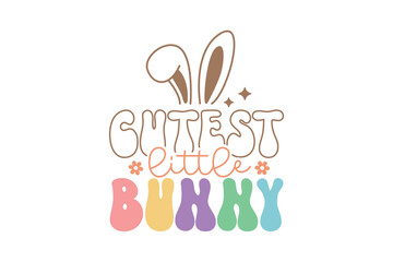 Cute little Bunny, Easter Typography T shirt design 