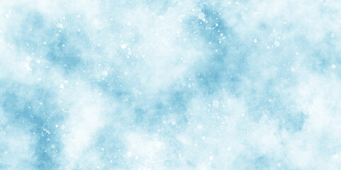 light blue bokeh background for design, beautiful blue watercolor background with glitter particles, A winter background with snowflakes and randomized floating bokeh, blue snow background texture.