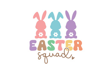 Easter squad Typography T shirt design 