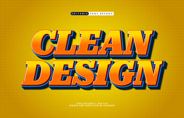 clean design editable text effect with a simple and modern text style