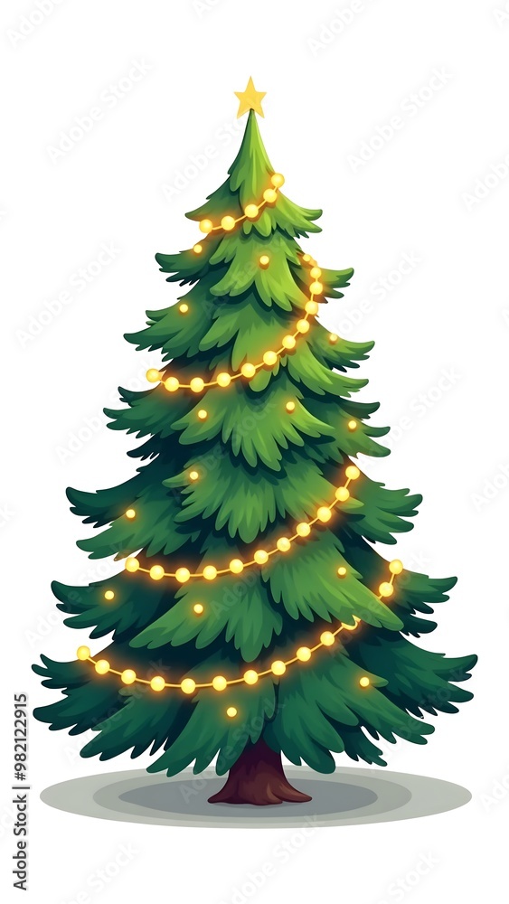 Wall mural christmas tree illustration