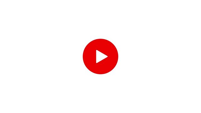 Play button icon video animation. Media player icon.