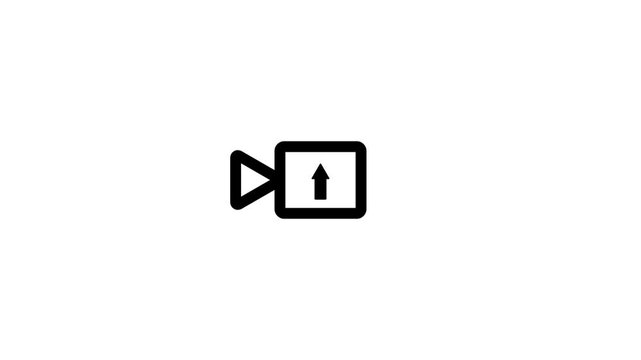  Animated of upload video button icon, upload video icon animation.