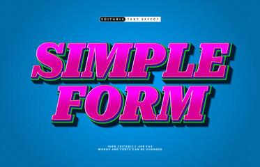simple form editable text effect with a simple and modern text style