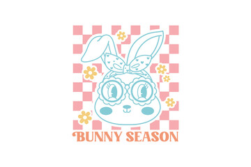Bunny Season, Easter Typography T shirt design 