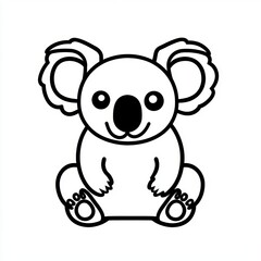 Koala Cartoon Outline.