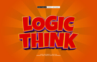 logic think editable text effect with a smart and happy text style