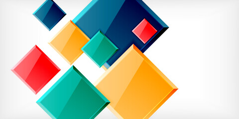 Colorful squares with reflections abstract background design. Vector Illustration For Wallpaper, Banner, Background, Card, Book Illustration, landing page