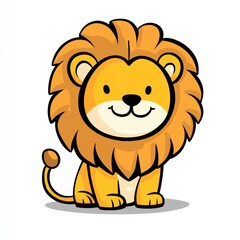 Fototapeta premium Cute Cartoon Lion.