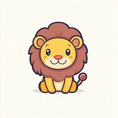 Cute Cartoon Lion.