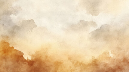 Watercolor abstract background with muted earthy tones of brown, ochre, and beige, creating a warm and natural texture.