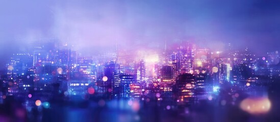 Obraz premium Surrealistic fantasy of city lights depicted in an abstract blurred pencil sketch illustration for a dreamlike background