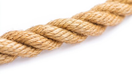 Fototapeta premium Details of the safety rope for high-pressure hoses, with one loop threaded into the other. On a white background