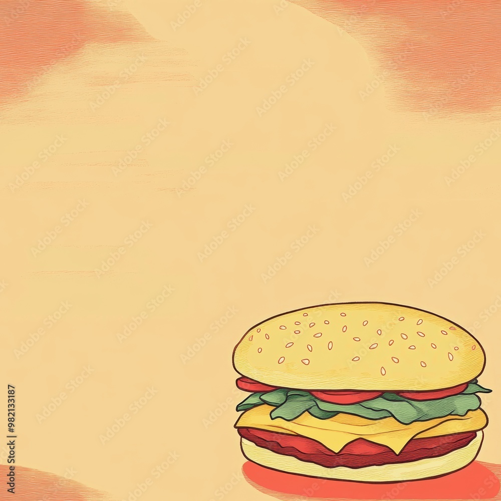 Canvas Prints burger background.