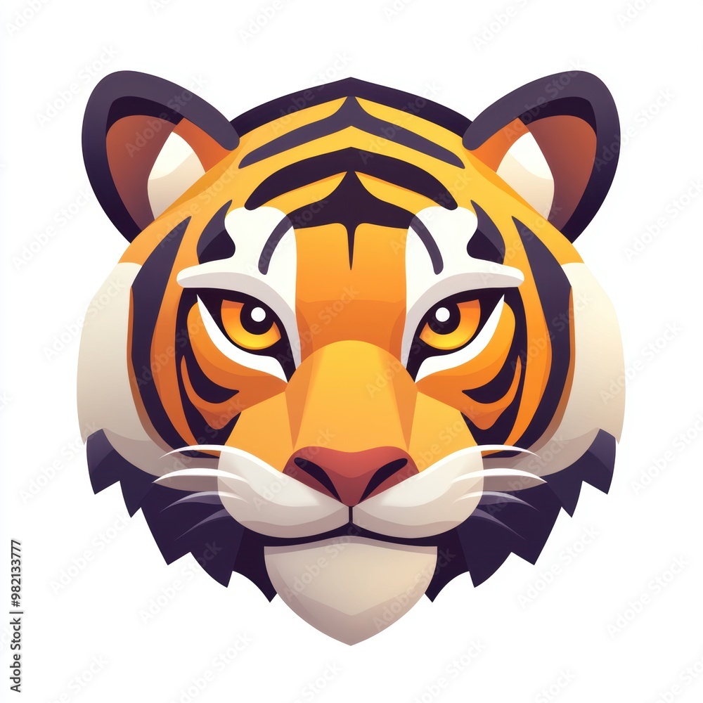 Wall mural Tiger Head Illustration.