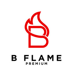 B letter 6 flame logo icon design illustration