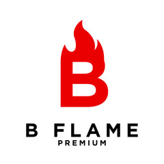 B letter 6 flame logo icon design illustration