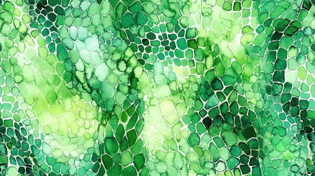 Green snakeskin pattern Watercolor reptile texture Seamless texture Watercolor python leather Snake print in repeat