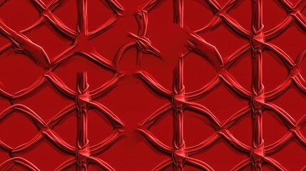 Geometric pattern red badge with barbed design Seamless