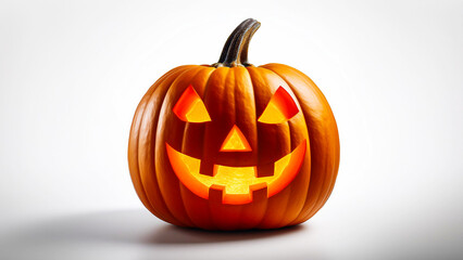 Fototapeta premium HALLOWEEN PUMPKIN ON WHITE BACKGROUND