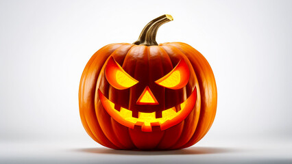 Obraz premium HALLOWEEN PUMPKIN ON WHITE BACKGROUND