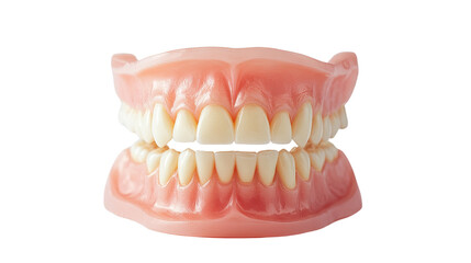 Obraz premium Dental prosthesis on a white transparent background
