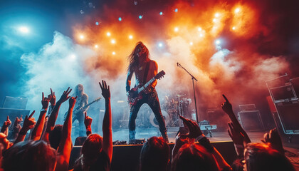 Rock Band Performing Stage With