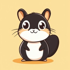 Naklejka premium Cute Black Squirrel.