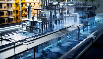 Fototapeta premium Water supply in urbanized areas