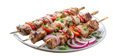 Grilled Skewered Meat and Vegetables