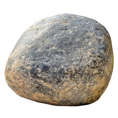 closeup of  sea pebble stone isolated on white transparent background