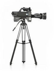 Professional camera tripod isolated on white background. 3D illustration