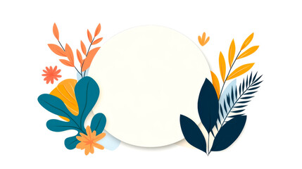 Fototapeta premium Colorful floral design with blank space, perfect for invitations, announcements, or background content in creative projects.
