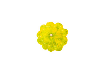 Pattypan zucchini isolated on white background. squash. Fresh organic pattypan squashes on...