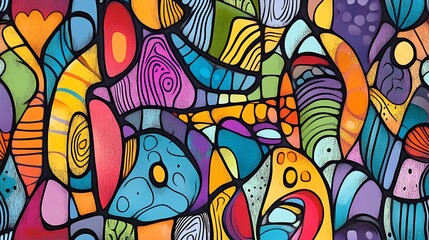 Abstract colorful geometric pattern with a textured background.