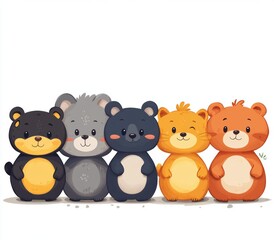 Naklejka premium Cute Animal Friends.