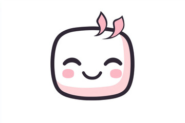 Vector stylized logo of baby marshmallow, isolated on white background