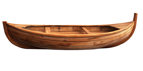 old wooden boat  isolated on white transparent background