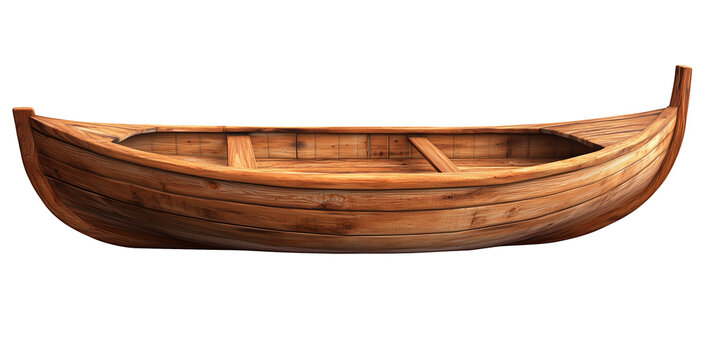 old wooden boat  isolated on white transparent background - Powered by Adobe