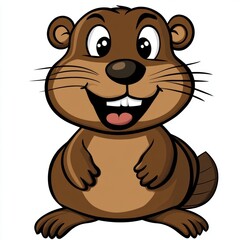 Obraz premium Happy Beaver Cartoon.