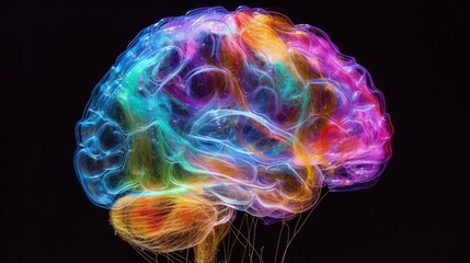 Abstract Colorful Human Brain - Neurology and Cognitive Science