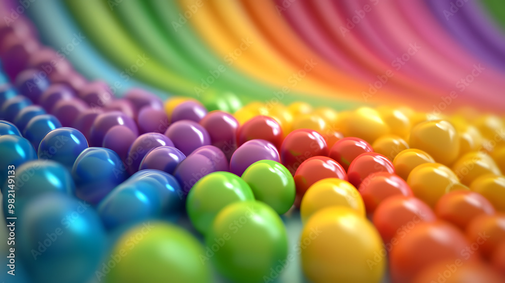 Wall mural A vibrant assortment of colorful rainbow candy treats 3d illustration